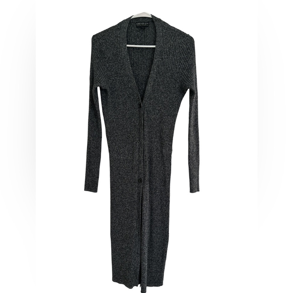 Plus size Long Sweater Cardigan size 1X - Dark Gray